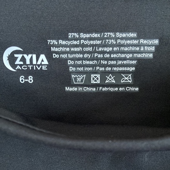 EUC ZYIA Black high rise full length light n tights Sz 6-8 - Picture 3 of 3